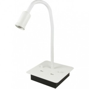 240VAC 1W LED Aluminium Wall Light Fitting White with 2 X USB