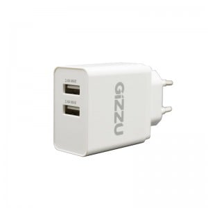 Gizzu Wall Charger Dual USB Port 3.4A - White
