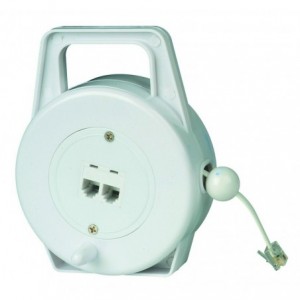 Telephone Extension Cord Caddy with 2 x RJ11 Sockets - 7M Long
