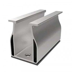 PV Mounting Short Rail H48 x 100mm with 3x M6 Holes and EPDM