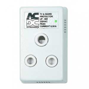 Mains Plug Lightning Protection Grey