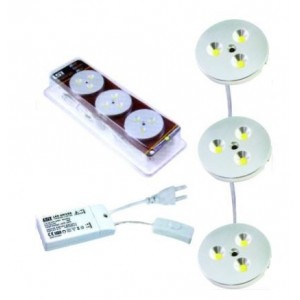 100/240VAC Downlight Kit Cool White 3x3W with LED Driver IP20