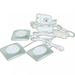 100-240VAC 1.5W x 3 LED Cabinet Light Kit - Pure White