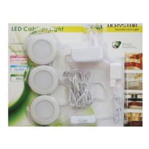 1.5W x 3 LED Cabinet Light Kit Pure White Blister