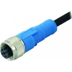 M12 4-Pole Female Plug Straight Non-Shielded PVC 3m Cable