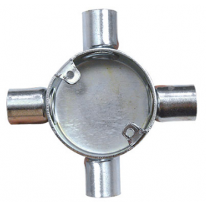 25mm 4-Way Galvanised Conduit Box