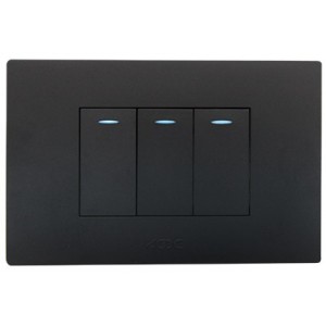 Orion Black 3 Lever 1 Way Switch 2X4 Pre-Ass