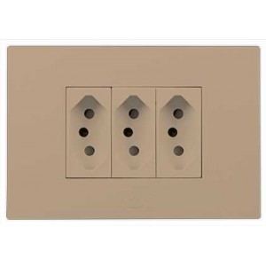 3X N-TYPE 16A Socket Outlet 2X4 Champagne Orion PRE-ASS.