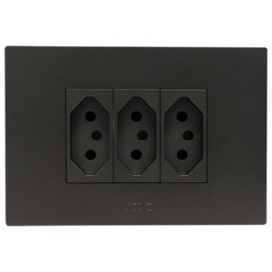 3X N-Type 16A Socket Outlet 2X4 Slate Orion Pre-Assembled