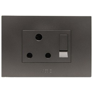 16A Switched Socket Outlet 2X4 Slate Orion Pre-Assembled