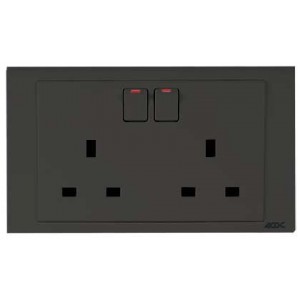 2X13A 3PIN Uk Switched 3X6 Socket Slate Orion