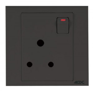 Orion 3x3 SA Switched 13A 3-Pin Socket - Slate