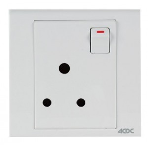 Orion 1x 13A 3-Pin SA Switched 3x3 Wall Socket - White