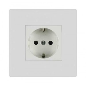 1X 16A Schuko Socket Outlet 3X3 White Orion PRE-ASS.