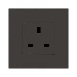 1X 13A Britsh Socket Outlet 3X3 Slate Orion PRE-ASS.