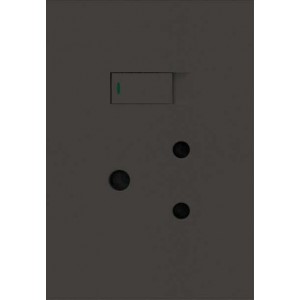 16A Switched Socket 2x4 Mono Block Slate Orion