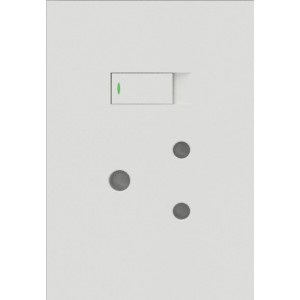 16A Switched Socket 2x4 Mono Block White Orion