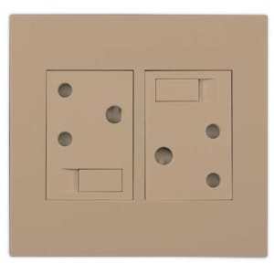 2X 16A Switched Socket Outlet 4X4 Champagne Orion PRE-ASS.