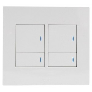 Orion 4 Lever 1 Way Switch 2X4 White Pre-Ass