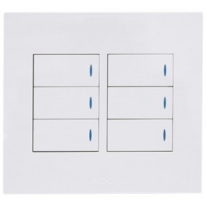 Orion White 6 Lever 1 Way 4X4 Pre-Assembled Switch