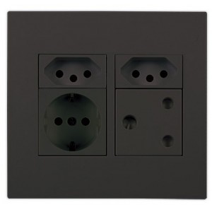 Black Orion 4X4 Pre-Assembled Outlet with 2X N-Type- 1X Shuko- 1X 16A