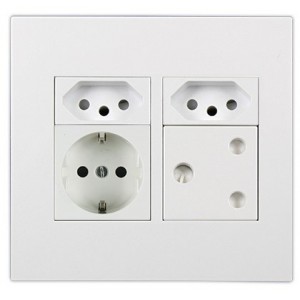 White Orion 4x4 Pre-Assigned Outlet (2x N-Type- 1x Shuko- 1x 16A)