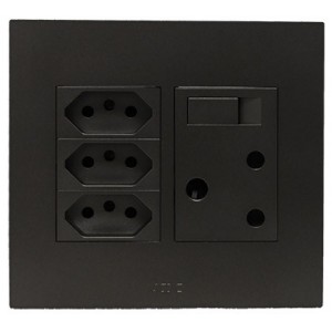 Black Orion Pre-Assembled 16A Switched Socket with 3x N-Type 4x4
