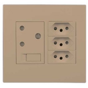 Champagne Orion 16A Switched Socket with 3X N-Type 4x4 Pre-Assembled