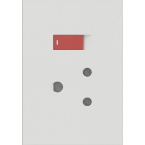 16A Dedicated Red Switch 2x4 Mono Block White Orion