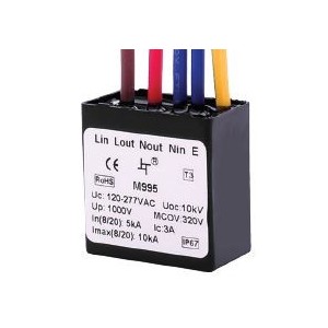 2 Pole 3 Wire 10KA Lighting Surge Protector 3A 120-277V Series