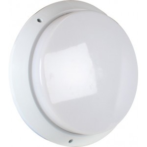 E27 White Plastic Bulkhead With Opal Diffuser IP54