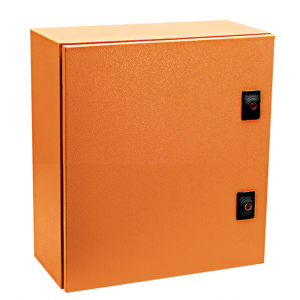 Orange Mild Steel Enclosure 400x400x200 IP65