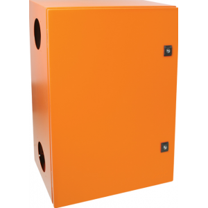 Orange Mild Steel Enclosure 600x400x320 with Fan IP65