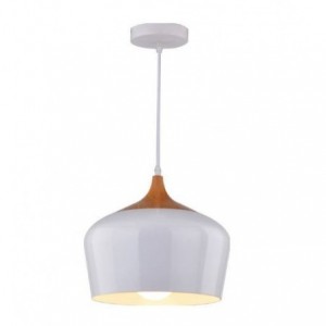 White and Wood 300mm Pendant Light 230VAC 60W E27