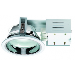 White 2x9W 230V Horizontal Downlight with Glass