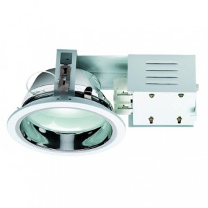 White 2x13W 230V Horizontal Downlight with Glass