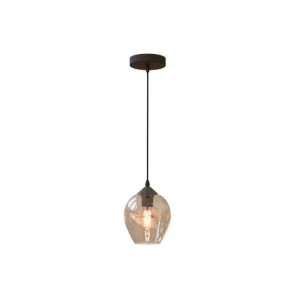 Amber &amp; Matt Black 40W E27 Pendant Light 150mm