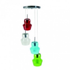 230V 4x40W E27 Pendant Light R/G/B/C Glass