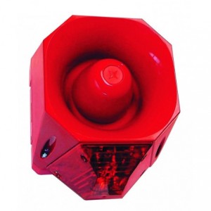 9-60VDC Red Siren and Beacon 110dB 32 Tones IP66
