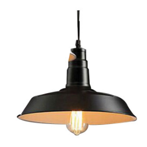 E27 80W ALU. HB PENDANT FITTING 360mm DIA BLACK