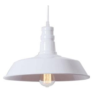 E27 80W Aluminium High Bay Pendant Fitting - 360mm White