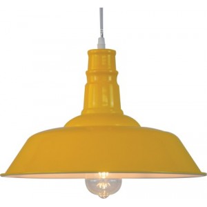 E27 80W Aluminium High Bay Pendant Fitting 360mm Diameter Yellow