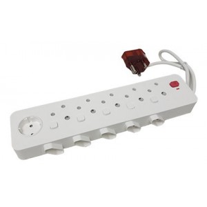 5XSA + 5X 2-Pin + Schuko Extender with Surge and Overload Protection