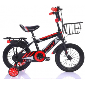 Kids Bike with Training Wheels  - Red/Black