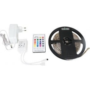 12VDC LED Strip IP65 RGB 5M Complete Kit with Controller- PSU and Remote