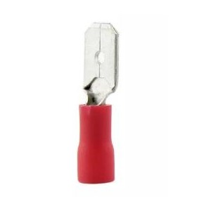 Red Male Disconnects 4.8 x 0.8mm - 100 Pack