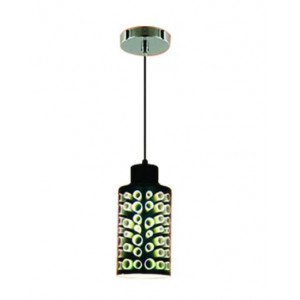 230VAC 40W 1xE27 Pendant 3D Glass/Chrome 120mm Dia