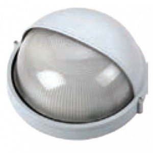 G24D 2x13W White Die Cast Bulkhead IP54 (Ø240x128H)