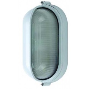 White Die Cast Bulkhead E27 100W IP54 (213x162x140)