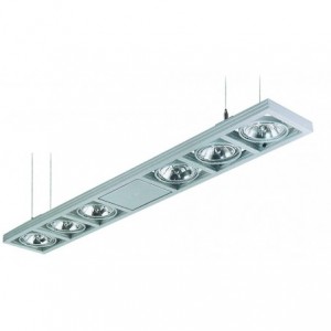 230V/12VAC Suspended Fitting 6x50W AR111